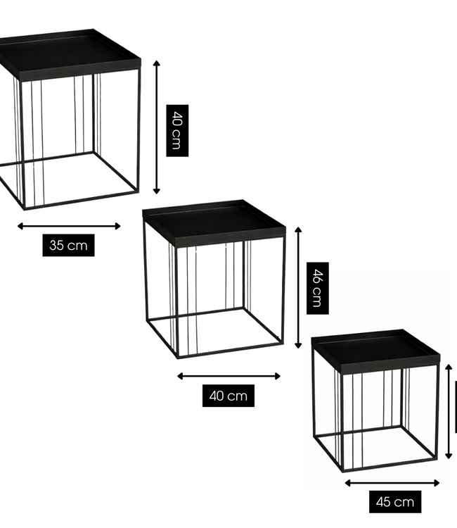 Bijzettafel Beth Zwart