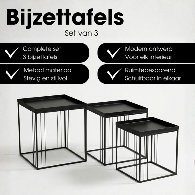 Bijzettafel Beth Zwart