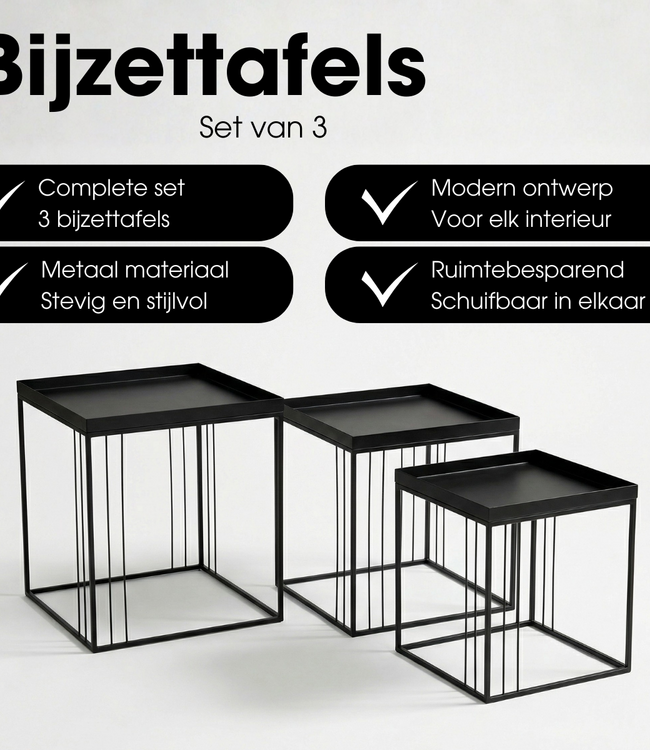 Bijzettafel Beth Zwart