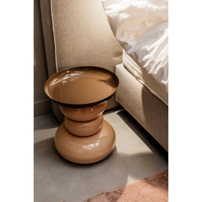 Mica Decorations Zita Beistelltisch - Creme - H42 × Ø37 cm