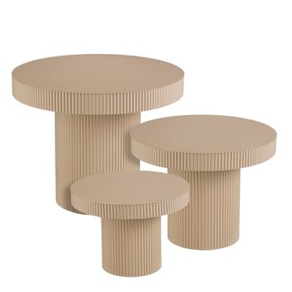 Mica Decorations Lux Beistelltische aus Eisen - Hellbraun - 3er-Set