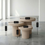 Mica Decorations Lux Iron Side Tables - Light Brown - Set of 3