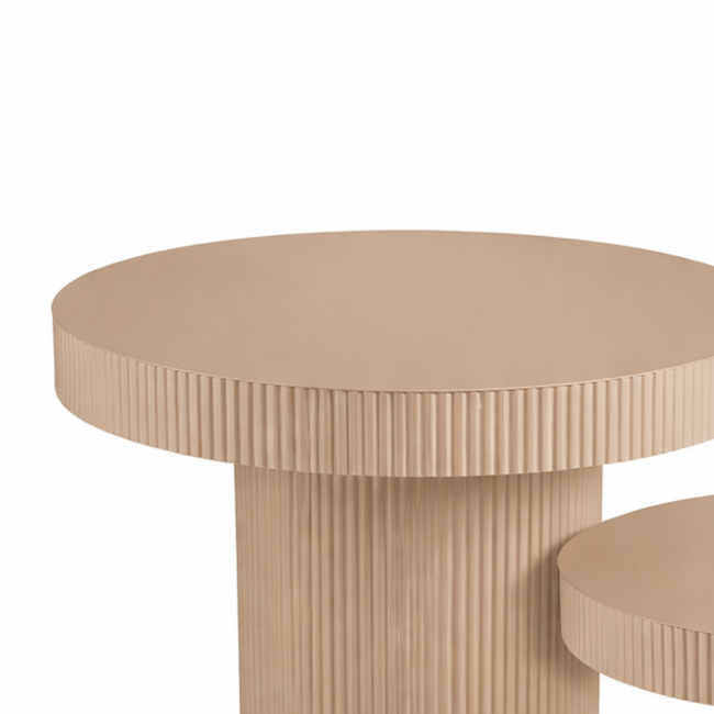 Mica Decorations Lux Iron Side Tables - Light Brown - Set of 3