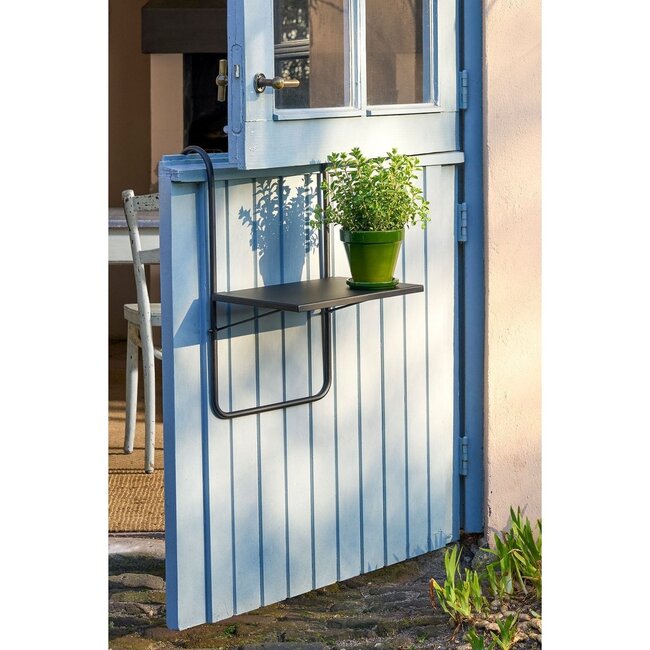 Mica Decorations Seatle Metal Outdoor Side Table - Black - H57.5 × Ø38 cm