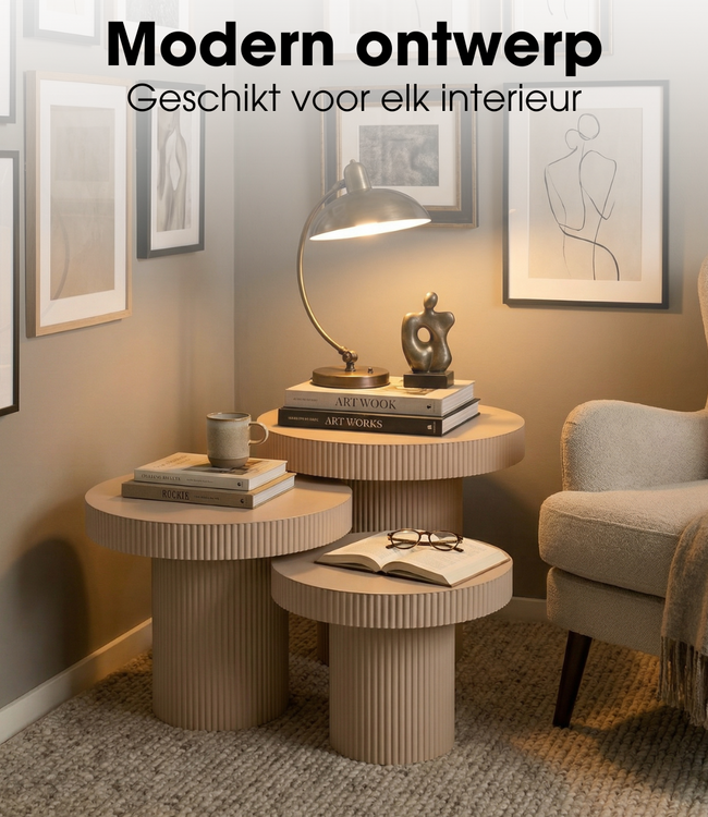 Bijzettafel Lux Lichtbruin