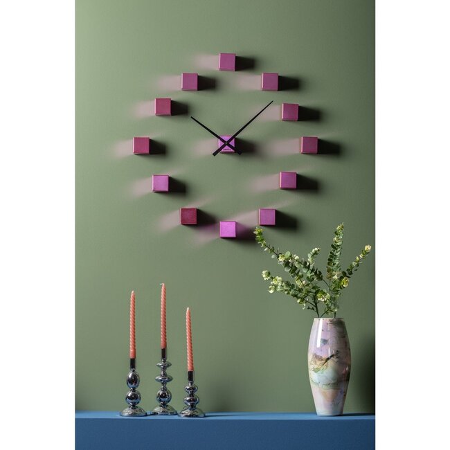 Wandklok DIY Kubiek Metallic
