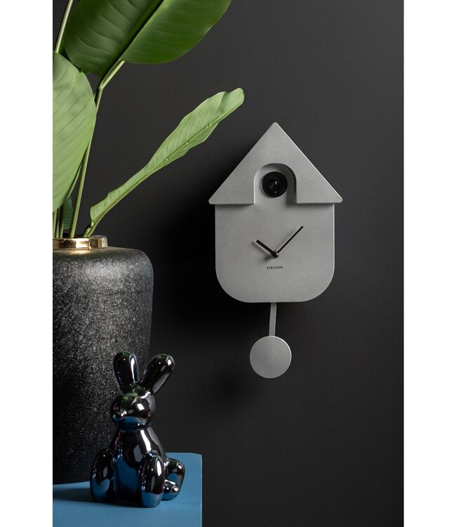 Wandklok Modern Koekoek Metallic