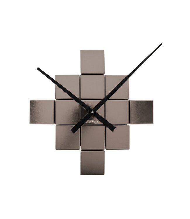 Wandklok DIY Kubiek Metallic