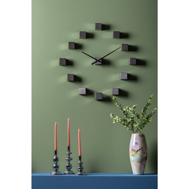 Wandklok DIY Kubiek Metallic