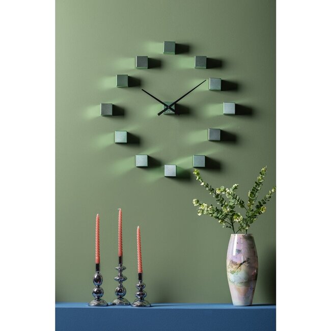 Wandklok DIY Kubiek Metallic