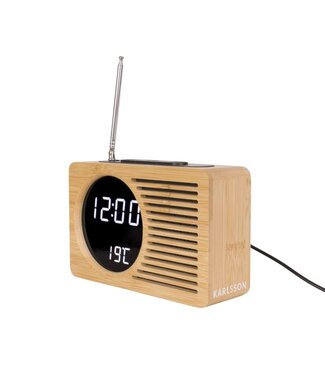 Karlsson Wekker retro radio bamboe