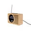 Wekker retro radio bamboe