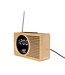 Wekker retro radio bamboe