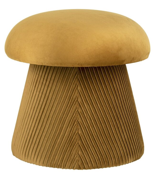 Hampton Poef - Oker, MDF/Karton/Textiel, Ø39x42 cm