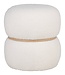 Milford Poef - Wit, MDF/grenenhout/schuim/polyester, 38x38x41 cm