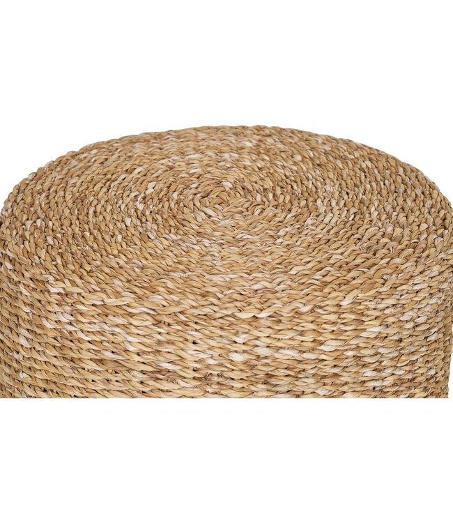 Rivera Poef - Naturel, Zeegras, Ijzer, Ø40cm