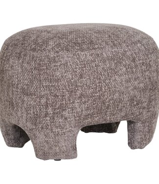 Nazare Pouf - Beige, polyester/schuim/multiplex, 53x41x38 cm