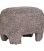 Nazare Pouf - Beige, polyester/schuim/multiplex, 53x41x38 cm