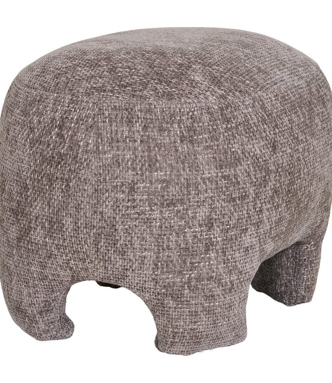Nazare Pouf - Beige, polyester/schuim/multiplex, 53x41x38 cm