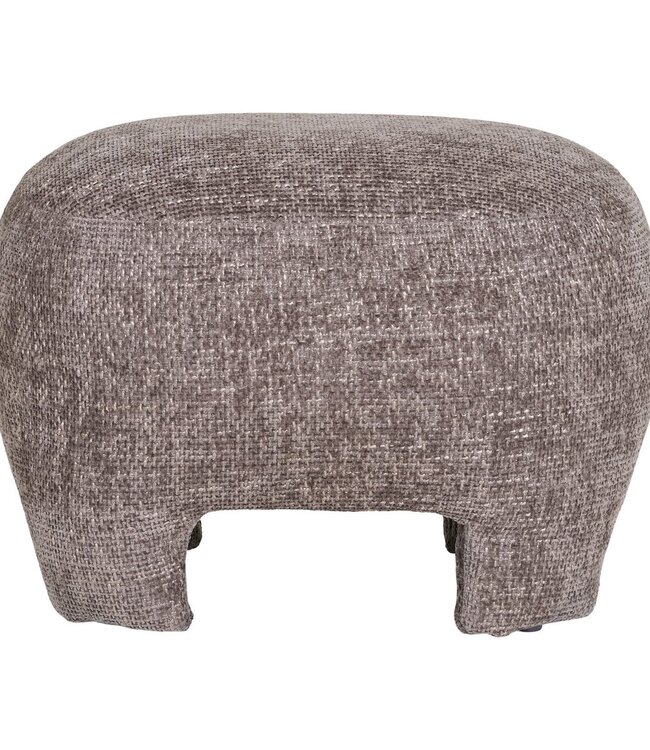 Nazare Pouf - Beige, polyester/schuim/multiplex, 53x41x38 cm