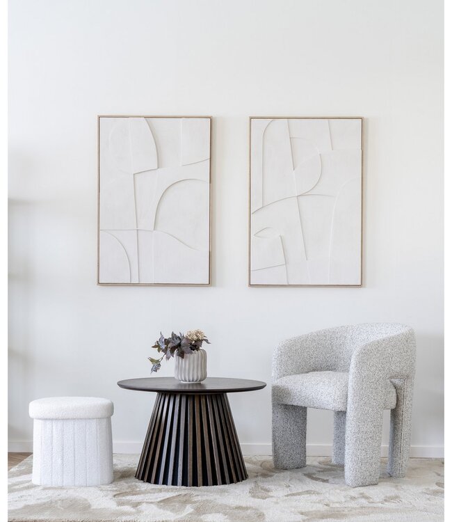 Medford Pouf - Wit, polyester/schuim/multiplex, 36,5x42.5x37,5 cm