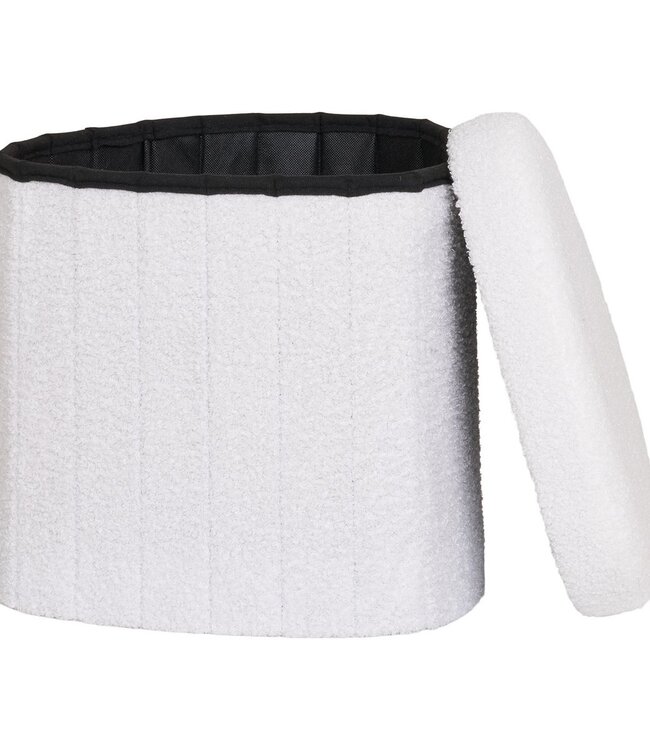 Medford Pouf - Wit, polyester/schuim/multiplex, 36,5x42.5x37,5 cm