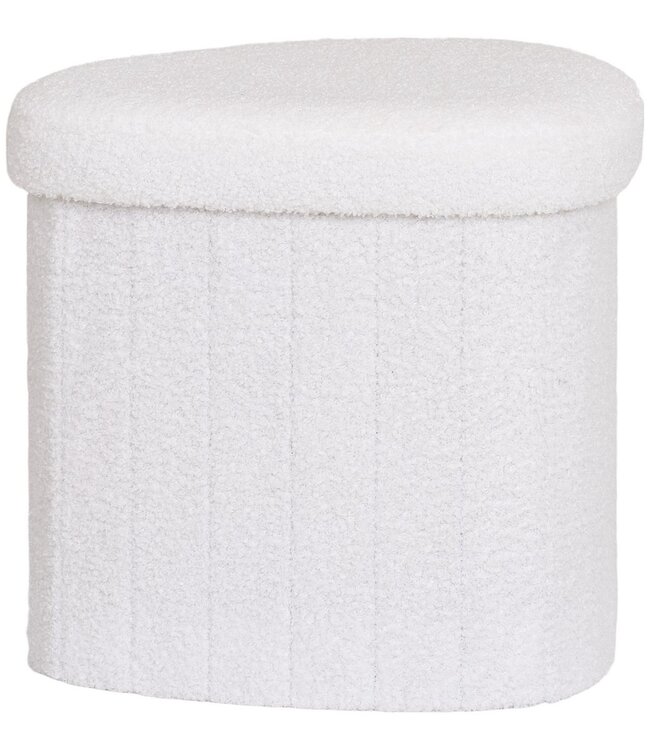 Medford Pouf - Wit, polyester/schuim/multiplex, 36,5x42.5x37,5 cm