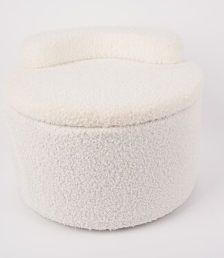 Kinderpoef met Opbergruimte - Wit met Creme