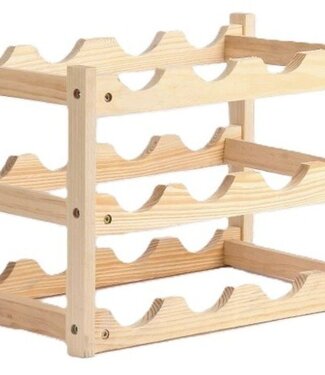 Ceruzo Wijnrek Hout - voor 12 Wijnflessen - 45 x 22 x H28 cm