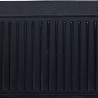 Grillplaat voor de BBQ - Gietijzer - Dubbelzijdig - Geribbeld en Gladde Kant