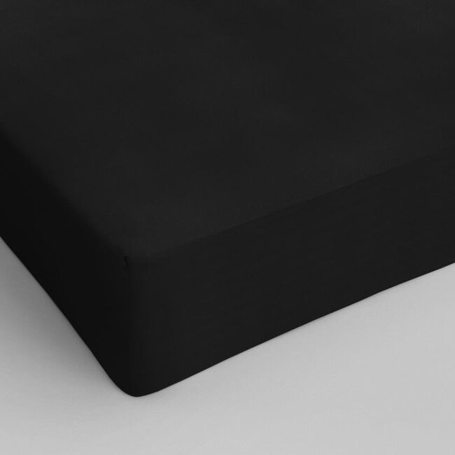 Zwart katoenen hoeslaken 90 x 220