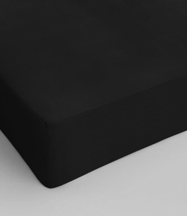 Zwart katoenen hoeslaken 90 x 220