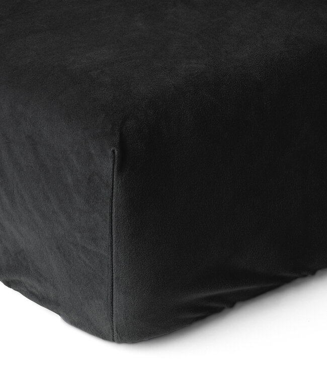 Zwart fluwelen hoeslaken 160 x 200