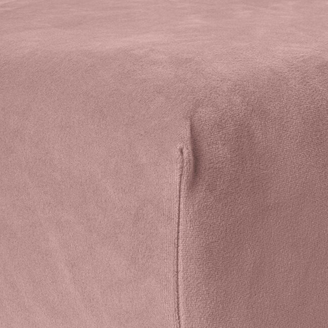Fluwelen hoeslaken oudroze 180 x 200 cm