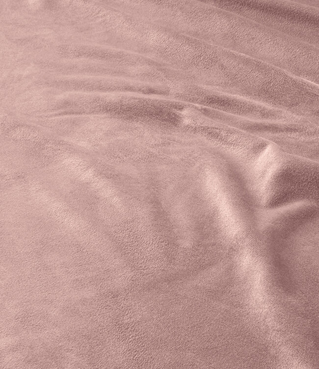 Fluwelen hoeslaken oudroze 180 x 200 cm
