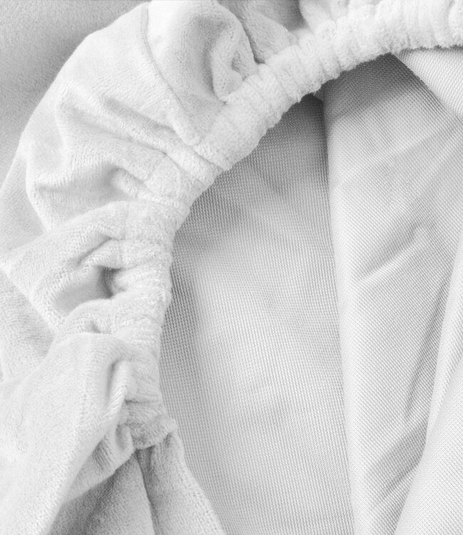 Fluwelen hoeslaken wit 160 x 200