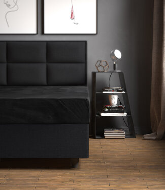 Sleeptime Velvet hoeslaken zwart 140 x 200