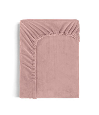 Sleeptime Fluwelen hoeslaken oudroze 160 x 200