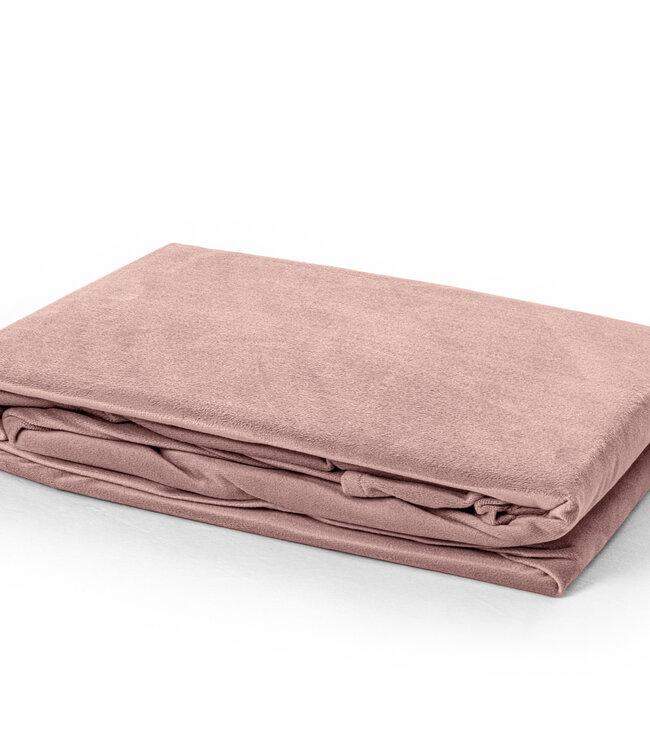 Fluwelen hoeslaken oudroze 180 x 200 cm