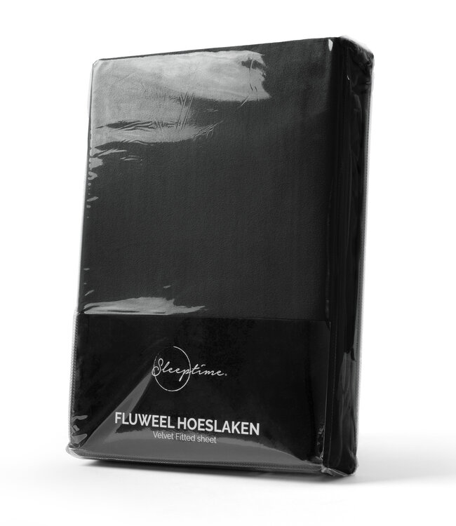 Zwart fluwelen hoeslaken 160 x 200