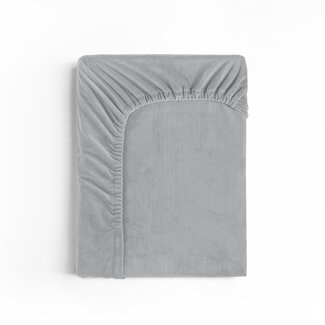 Sleeptime Fluwelen hoeslaken grijs 180 x 200