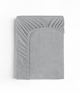 Sleeptime Fluwelen hoeslaken grijs 180 x 200