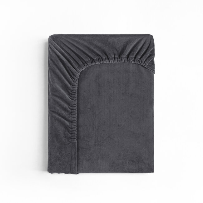 Fluwelen Hoeslaken Antraciet 160 x 200