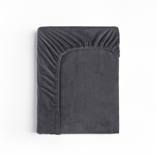 Sleeptime Velvet Fitted Sheet Anthracite 160 × 200