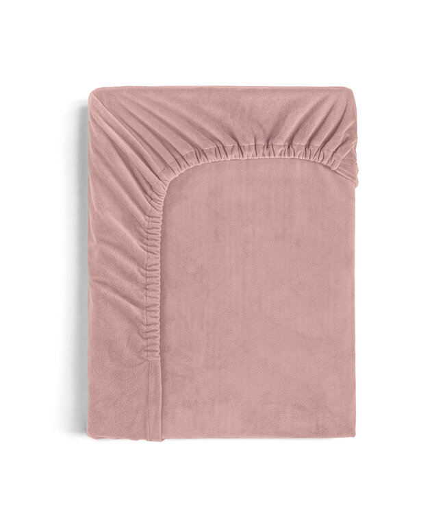 Velours hoeslaken oudroze 90 x 200