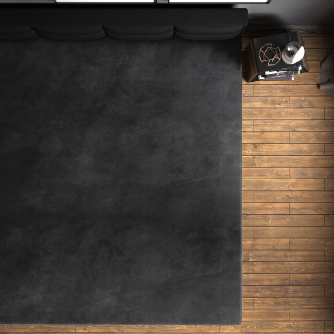 Fluwelen hoeslaken zwart 180 x 200