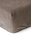 Fluwelen hoeslaken taupe 160 x 200