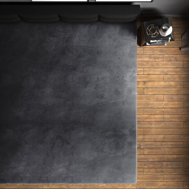 Fluwelen Hoeslaken Antraciet 160 x 200