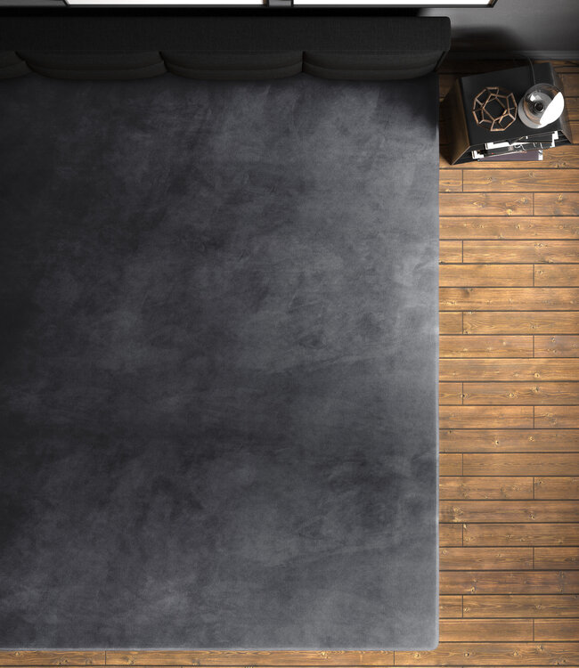 Fluwelen Hoeslaken Antraciet 160 x 200