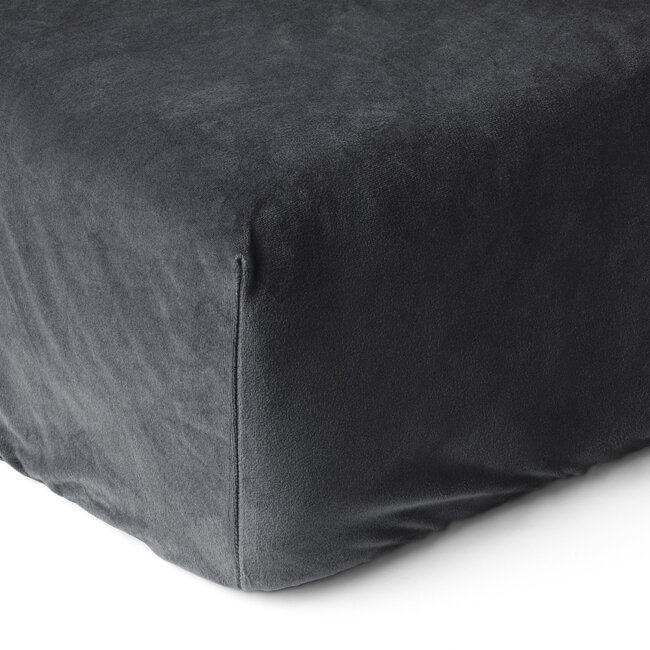 Fluwelen Hoeslaken Antraciet 160 x 200